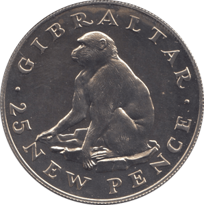 1971 TWENTY FIVE PENCE GIBRALTAR - WORLD COINS - Cambridgeshire Coins