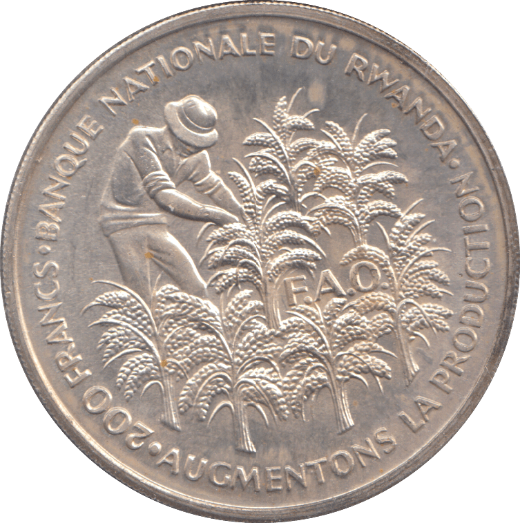 1972 200 FRANCS RWANDA - WORLD COINS - Cambridgeshire Coins