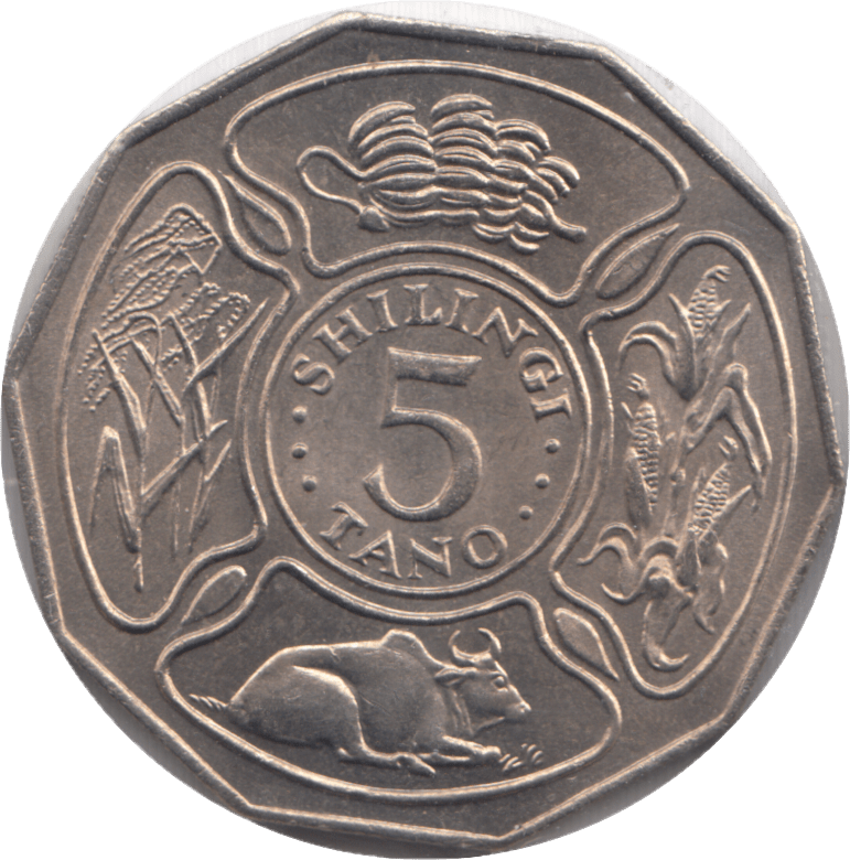 1972 5 TANO TANZANIA - WORLD COINS - Cambridgeshire Coins