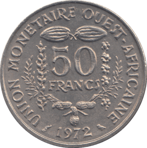 1972 50 FRANCS WEST AFRICA - WORLD COINS - Cambridgeshire Coins
