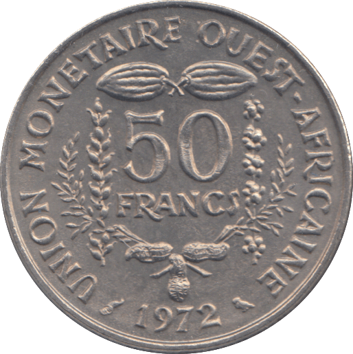 1972 50 FRANCS WEST AFRICA - WORLD COINS - Cambridgeshire Coins