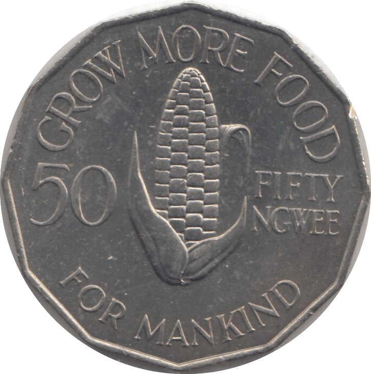 1972 50 NGWEE ZAMBIA - WORLD COINS - Cambridgeshire Coins