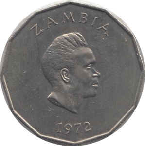 1972 50 NGWEE ZAMBIA - WORLD COINS - Cambridgeshire Coins