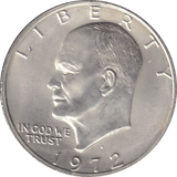1972 EISENHOWER DOLLAR USA - SILVER WORLD COINS - Cambridgeshire Coins