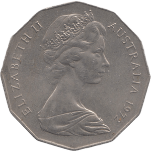 1972 FIFTY CENTS AUSTRALIA - WORLD COINS - Cambridgeshire Coins