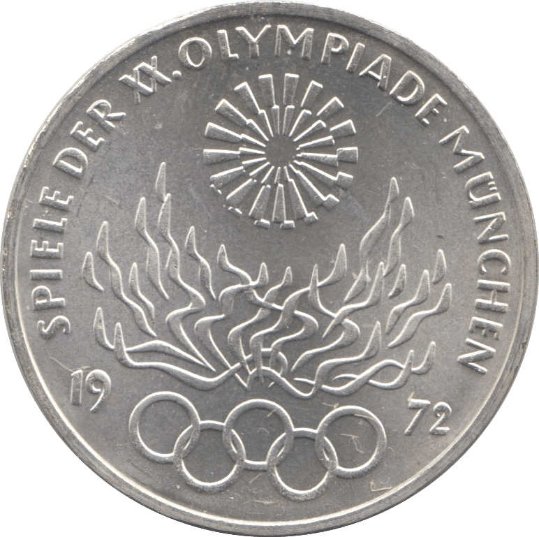 1972 GERMANY MÜNCHEN OLYMPIAD SILVER 10 MARKS - SILVER WORLD COINS - Cambridgeshire Coins
