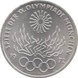 1972 GERMANY MÜNCHEN OLYMPIAD SILVER 10 MARKS - SILVER WORLD COINS - Cambridgeshire Coins