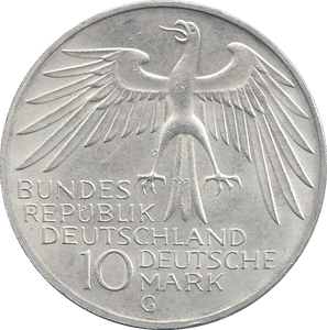 1972 GERMANY SILVER 10 MARK - WORLD COINS - Cambridgeshire Coins
