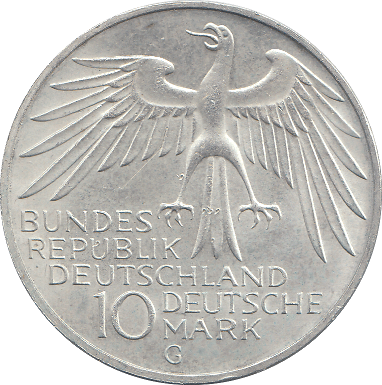 1972 GERMANY SILVER 10 MARK - WORLD COINS - Cambridgeshire Coins