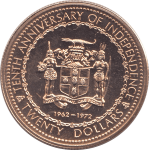 1972 GOLD PROOF TWENTY DOLLARS JAMAICA - Gold World Coins - Cambridgeshire Coins
