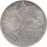 1972 SILVER 10 MARK GERMANY - SILVER WORLD COINS - Cambridgeshire Coins