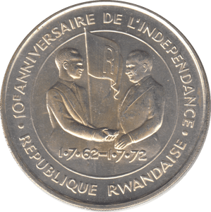 1972 SILVER 200 FRANCS RWANDA - SILVER WORLD COINS - Cambridgeshire Coins