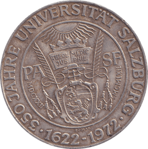 1972 SILVER 50 SCHILLING AUSTRIA - SILVER WORLD COINS - Cambridgeshire Coins