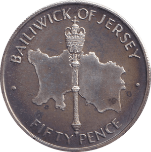 1972 SILVER BAILIWICK OF JERSEY 50P - SILVER WORLD COINS - Cambridgeshire Coins