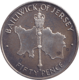 1972 SILVER BAILIWICK OF JERSEY 50P - SILVER WORLD COINS - Cambridgeshire Coins
