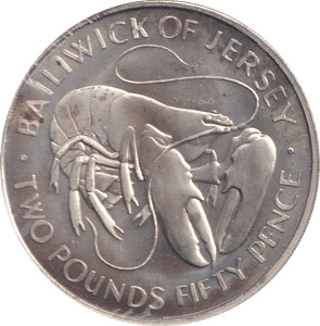 1972 SILVER BAILIWICK OF JERSEY TWO POUNDS FIFTY PENCE - SILVER WORLD COINS - Cambridgeshire Coins