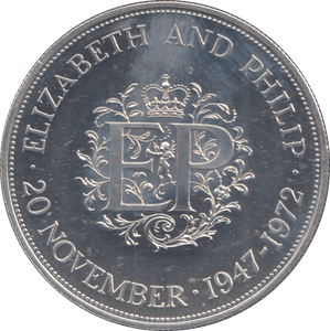 1972 SILVER COMMEMORATIVE COIN ELIZABETH AND PHILIP - SILVER WORLD COINS - Cambridgeshire Coins