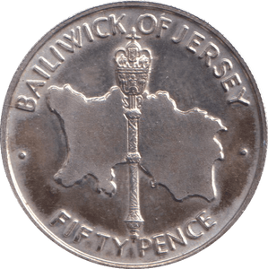 1972 SILVER FIFTY PENCE BAILIWICK OF JERSEY - SILVER WORLD COINS - Cambridgeshire Coins