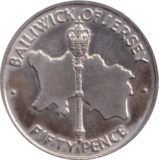 1972 SILVER FIFTY PENCE BAILIWICK OF JERSEY - SILVER WORLD COINS - Cambridgeshire Coins