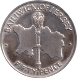 1972 SILVER FIFTY PENCE BAILIWICK OF JERSEY - SILVER WORLD COINS - Cambridgeshire Coins