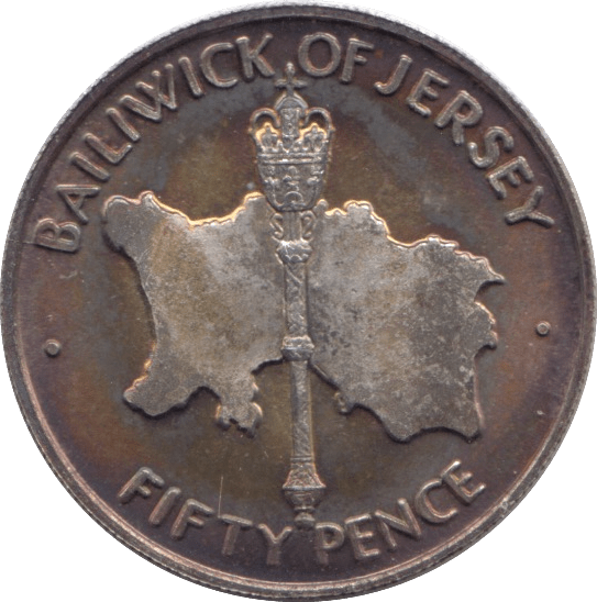1972 SILVER FIFTY PENCE JERSEY - SILVER WORLD COINS - Cambridgeshire Coins