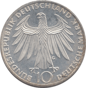 1972 SILVER GERMANY WEST 10 MARK OLYMPIC - SILVER WORLD COINS - Cambridgeshire Coins
