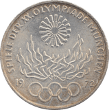 1972 SILVER GERMANY WEST 10 MARK OLYMPIC - SILVER WORLD COINS - Cambridgeshire Coins