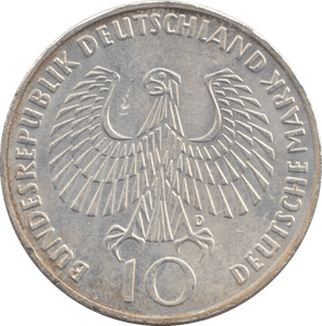 1972 SILVER GERMANY WEST 10 MARK OLYMPIC - SILVER WORLD COINS - Cambridgeshire Coins