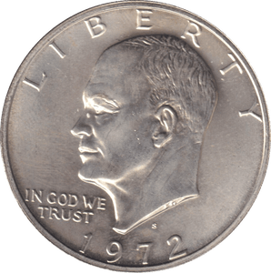 1972 SILVER ONE DOLLAR USA EISENHOWER - SILVER WORLD COINS - Cambridgeshire Coins