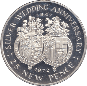 1972 SILVER PROOF 25 PENCE GIBRALTAR - SILVER WORLD COINS - Cambridgeshire Coins
