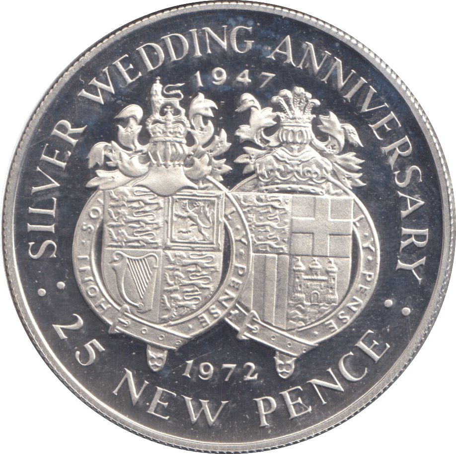 1972 SILVER PROOF 25 PENCE GIBRALTAR - SILVER WORLD COINS - Cambridgeshire Coins
