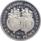 1972 SILVER PROOF 25 PENCE GIBRALTAR - SILVER WORLD COINS - Cambridgeshire Coins