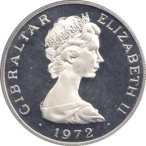 1972 SILVER PROOF 25 PENCE GIBRALTAR - SILVER WORLD COINS - Cambridgeshire Coins