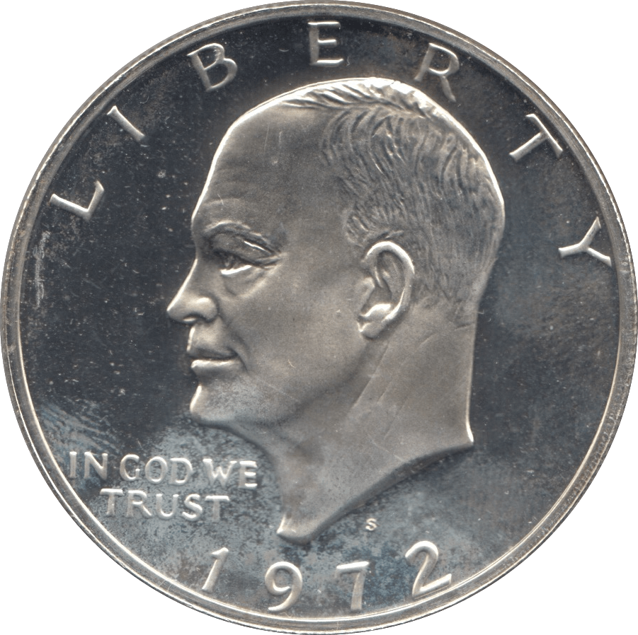 1972 SILVER PROOF EISENHOWER DOLLAR USA - SILVER WORLD COINS - Cambridgeshire Coins