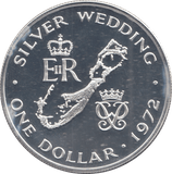 1972 SILVER PROOF ONE DOLLAR SILVER WEDDING - SILVER WORLD COINS - Cambridgeshire Coins