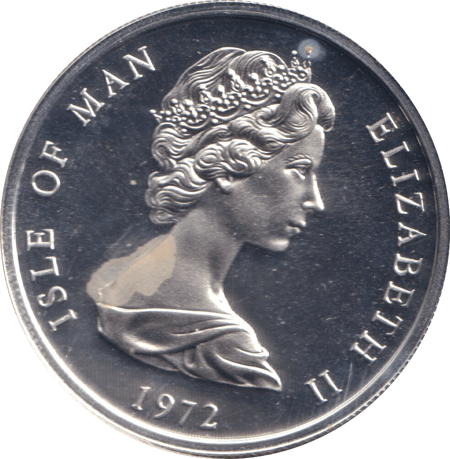 1972 SILVER PROOF SILVER WEDDING ANNIVERSARY 25 NEW PENCE ISLE OF MAN - SILVER WORLD COINS - Cambridgeshire Coins