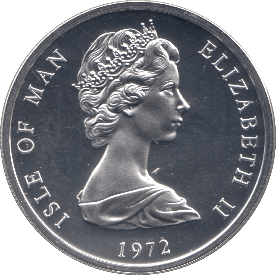 1972 SILVER PROOF SILVER WEDDING ANNIVERSARY 25 NEW PENCE ISLE OF MAN - SILVER WORLD COINS - Cambridgeshire Coins