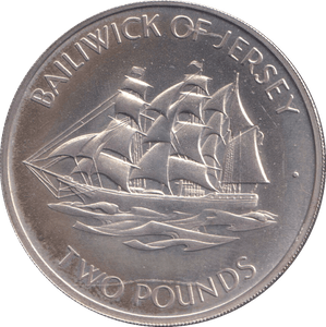 1972 SILVER TWO POUND BAILIWICK OF JERSEY - SILVER WORLD COINS - Cambridgeshire Coins
