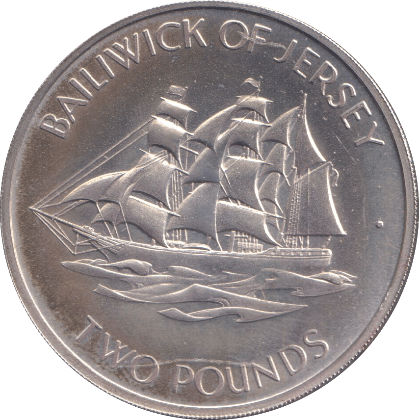 1972 SILVER TWO POUND BAILIWICK OF JERSEY - SILVER WORLD COINS - Cambridgeshire Coins