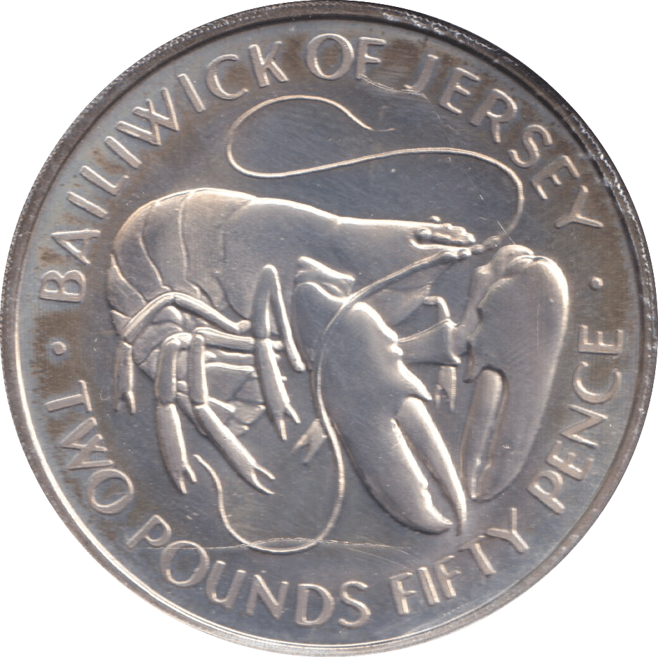 1972 SILVER TWO POUND FIFTY PENCE BAILIWICK OF JERSEY - SILVER WORLD COINS - Cambridgeshire Coins