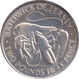 1972 SILVER TWO POUND FIFTY PENCE BAILIWICK OF JERSEY - SILVER WORLD COINS - Cambridgeshire Coins
