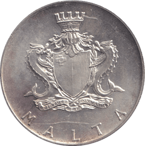 1972 SILVER TWO POUND FORT ST. ANGELO MALTA - SILVER WORLD COINS - Cambridgeshire Coins