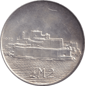 1972 SILVER TWO POUND FORT ST. ANGELO MALTA - SILVER WORLD COINS - Cambridgeshire Coins