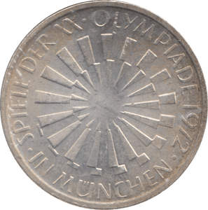 1972 SILVER WEST GERMANY 10 MARK OLYMPIC - SILVER WORLD COINS - Cambridgeshire Coins