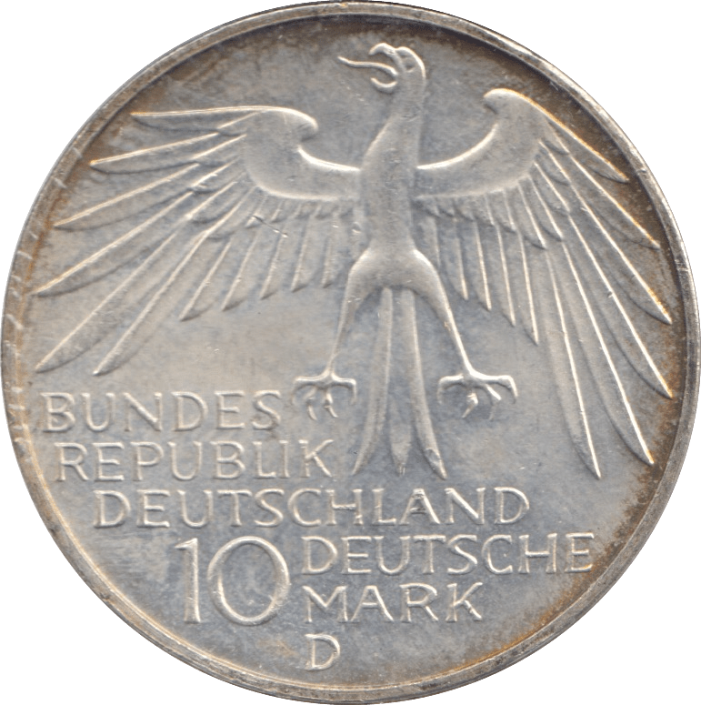 1972 SILVER WEST GERMANY 10 MARK OLYMPIC - SILVER WORLD COINS - Cambridgeshire Coins