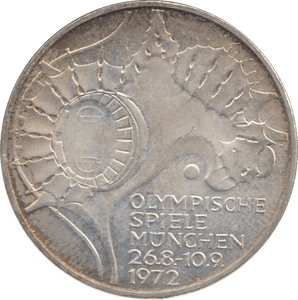 1972 SILVER WEST GERMANY 10 MARK OLYMPIC - SILVER WORLD COINS - Cambridgeshire Coins