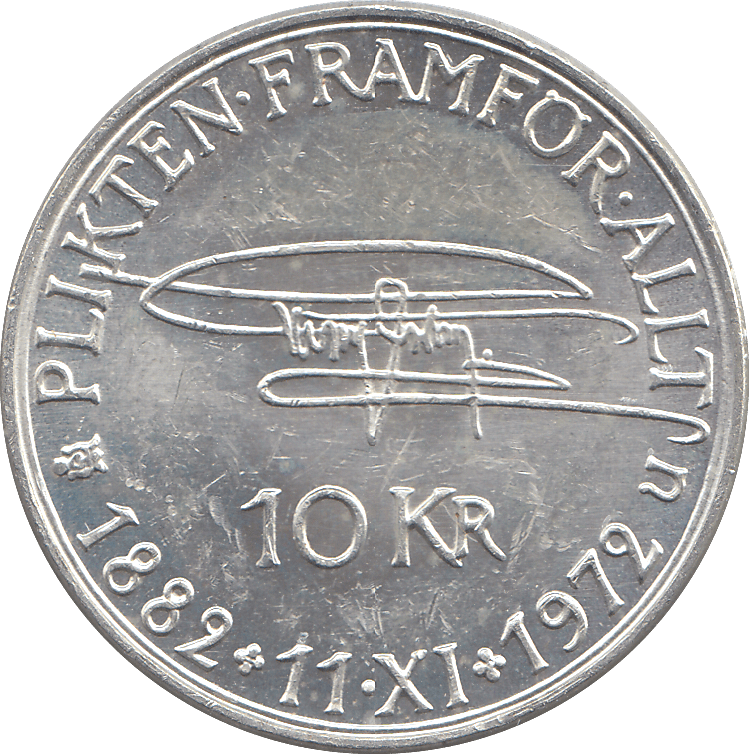 1972 SWEDEN SILVER 10 KRONER - WORLD COINS - Cambridgeshire Coins