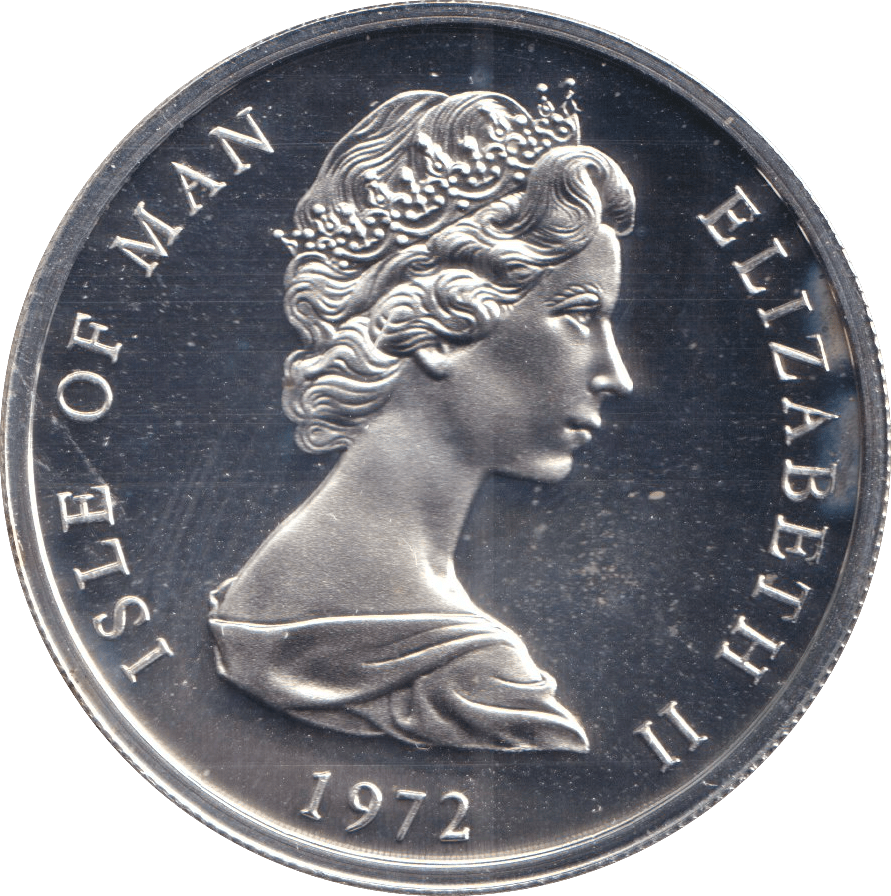 1972 TWENTY FIVE PENCE ISLE OF MAN SILVER WEDDING ANNIVERSARY - SILVER WORLD COINS - Cambridgeshire Coins