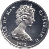 1972 TWENTY FIVE PENCE ISLE OF MAN SILVER WEDDING ANNIVERSARY - SILVER WORLD COINS - Cambridgeshire Coins