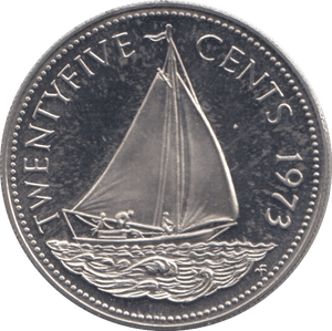 1973 25 CENTS BAHAMAS ( PROOF ) - WORLD COINS - Cambridgeshire Coins